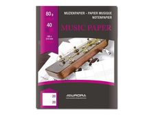 Aurora Raphael - Livre de musique - 165 x 210 mm - 20 feuilles / 40 pages - blanc extra - à règle