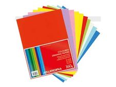 Aurora Art & Craft - Feuille volante de papier à dessin - A4 Plus - 100 pages - couleurs assorties - uni
