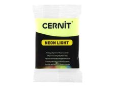 Cernit Neon Light - Pâte à modeler - 56 g - jaune - matériau fluorescent, argile polymère