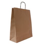 Sac kraft poignées torsadées Jungle vert -  36 x 12 x 41 cm