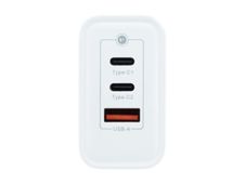 CoolBox - Adaptador de corriente - tecnología GaN - 65 vatios - 4 A - Quick Charge 3.0, PD - 3 conectores de salida (24 pin USB-C, USB Tipo A)