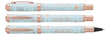 Roller ENZO VARINI "Palazzo Graphic" Bleu clair, motifs et attributs rose gold