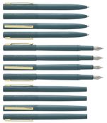 Parure bille + plume HECHTER PARIS "Linéaire Wood" coloris bleu gris