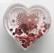 Mini cadre photo acrylique avec paillettes WALTHER "Cœur" pour photo 9,1 x 6,5 cm coloris rouge