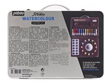 Pebeo Studio - Ensemble de peinture - 33-piece - aquarelle - couleurs assorties - fine - demi-plateau - 12 ml