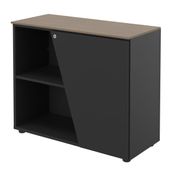 Armoire basse KHEOPS  - porte à droite - structure carbone - finition imitation noyer