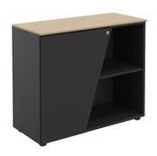 Armoire basse KHEOPS  - porte à gauche - structure carbone - finition imitation chêne clair