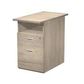Caisson hauteur bureau Trend - L43xP80xH72 cm - 2 tiroirs + 1 niche - imitation chêne canadien