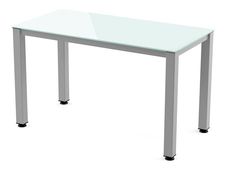 Rocada Executive - Mesa - rectangular - blanco - gris, RAL 9006 base