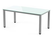 Rocada Executive - Mesa - rectangular - blanco - gris, RAL 9006 base