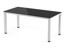 Rocada Executive - Mesa - rectangular - negro - blanco, RAL 9003 base