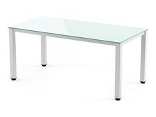 Rocada Executive - Mesa - rectangular - blanco - blanco, RAL 9003 base