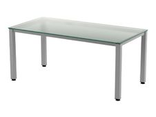 Rocada Executive - Mesa - rectangular - translúcido - gris, RAL 9006 base