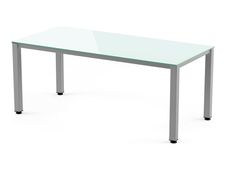 Rocada Executive - Mesa - rectangular - blanco - gris, RAL 9006 base