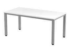 Rocada Executive - Mesa - rectangular - blanco - gris, RAL 9006 base