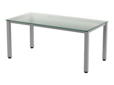 Rocada Executive - Mesa - rectangular - translúcido - gris, RAL 9006 base