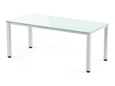 Rocada Executive - Mesa - rectangular - blanco - blanco, RAL 9003 base