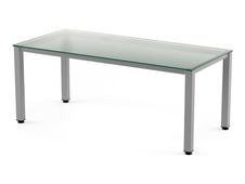 Rocada Executive - Mesa - rectangular - translúcido - gris, RAL 9006 base