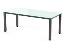 Rocada Executive - Mesa - rectangular - blanco - RAL 7015, antracita base