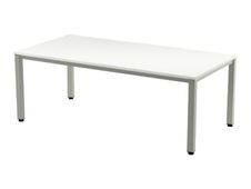 Rocada Executive - Mesa - rectangular - blanco - gris, RAL 9006 base