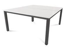 Rocada Executive - Mesa - rectangular - blanco - RAL 7015, antracita base