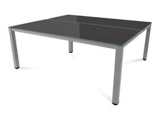 Rocada Executive - Mesa - rectangular - negro - gris, RAL 9006 base