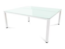Rocada Executive - Mesa - rectangular - blanco - blanco, RAL 9003 base