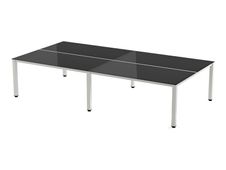 Rocada Executive - Mesa - rectangular - negro - blanco, RAL 9003 base