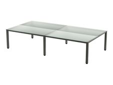 Rocada Executive - Mesa - rectangular - transparente - antracita, RAL 7015 base