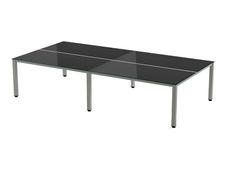 Rocada Executive - Mesa - rectangular - negro - aluminio base