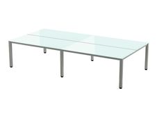 Rocada Executive - Mesa - rectangular - blanco - aluminio base