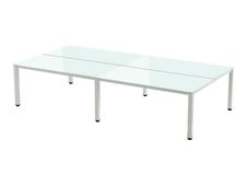 Rocada Executive - Mesa - rectangular - blanco - blanco, RAL 9003 base