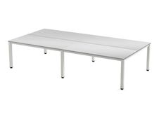 Rocada Executive - Mesa - rectangular - gris - blanco, RAL 9003 base