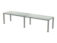 Rocada Executive - Mesa - rectangular - transparente - gris, RAL 9006 base