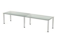 Rocada Executive - Mesa - rectangular - transparente - blanco, RAL 9003 base