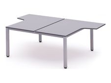 Rocada Executive - Mesa - con forma de L - gris - gris, RAL 9006 base