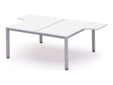 Rocada Executive - Mesa - con forma de L - blanco - gris, RAL 9006 base