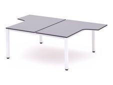 Rocada Executive - Mesa - con forma de L - gris - blanco, RAL 9003 base