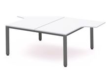 Rocada Executive - Mesa - con forma de L - blanco - antracita base