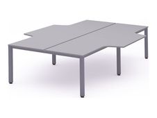 Rocada Executive - Mesa - con forma de L - gris - gris, RAL 9006 base