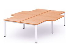 Rocada Executive - Mesa - con forma de L - verde haya - blanco, RAL 9003 base