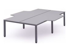 Rocada Executive - Mesa - con forma de L - gris - gris, RAL 7015 base