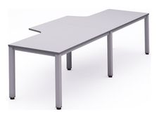 Rocada Executive - Mesa - con forma de L - gris - gris, RAL 9006 base