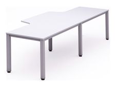 Rocada Executive - Mesa - con forma de L - blanco - aluminio base