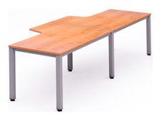 Rocada Executive - Mesa - con forma de L - roble - aluminio base