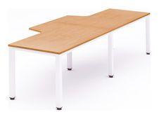 Rocada Executive - Mesa - con forma de L - verde haya - blanco base