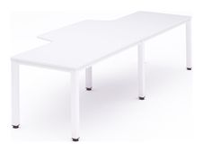 Rocada Executive - Mesa - con forma de L - blanco - blanco, RAL 9003 base