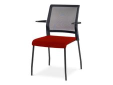 rocada Ergoline - Silla - visitante - reposabrazos - metal - rojo, negro epoxy