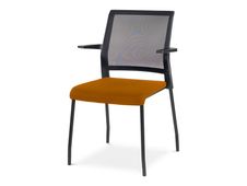 rocada Ergoline - Silla - visitante - reposabrazos - metal - naranja, negro epoxy