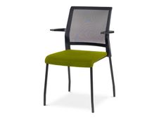 rocada Ergoline - Silla - visitante - reposabrazos - metal - verde, negro epoxy